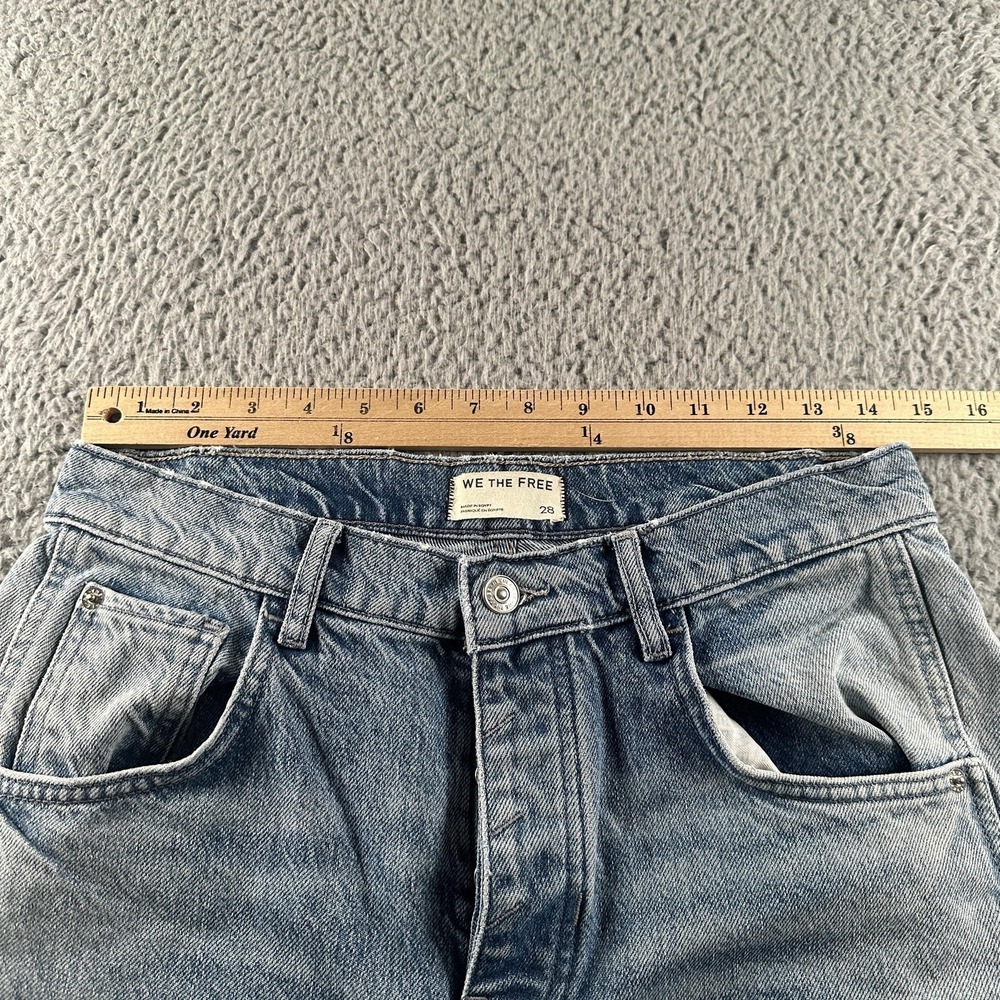 We The Free Jeans Barrel Leg Womens 28 High Rise Distressed Light Wash Denim - Picture 6 of 14